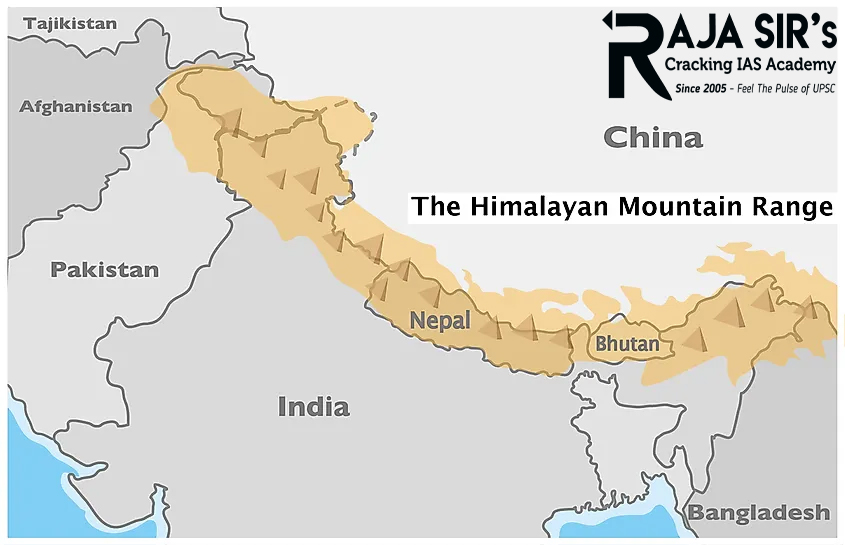 Northern fringes of South Asia stretch an arc along the Himalayas across&nbsp;Indian Union Territories&nbsp;(Ladakh and Jammu and Kashmir),&nbsp;Indian states&nbsp;(Himachal Pradesh, Uttarakhand, West Bengal, Sikkim and Arunachal Pradesh) and&nbsp;Nepal and Bhutan. On the northern side, the Himalayas are bounded largely by&nbsp;China.