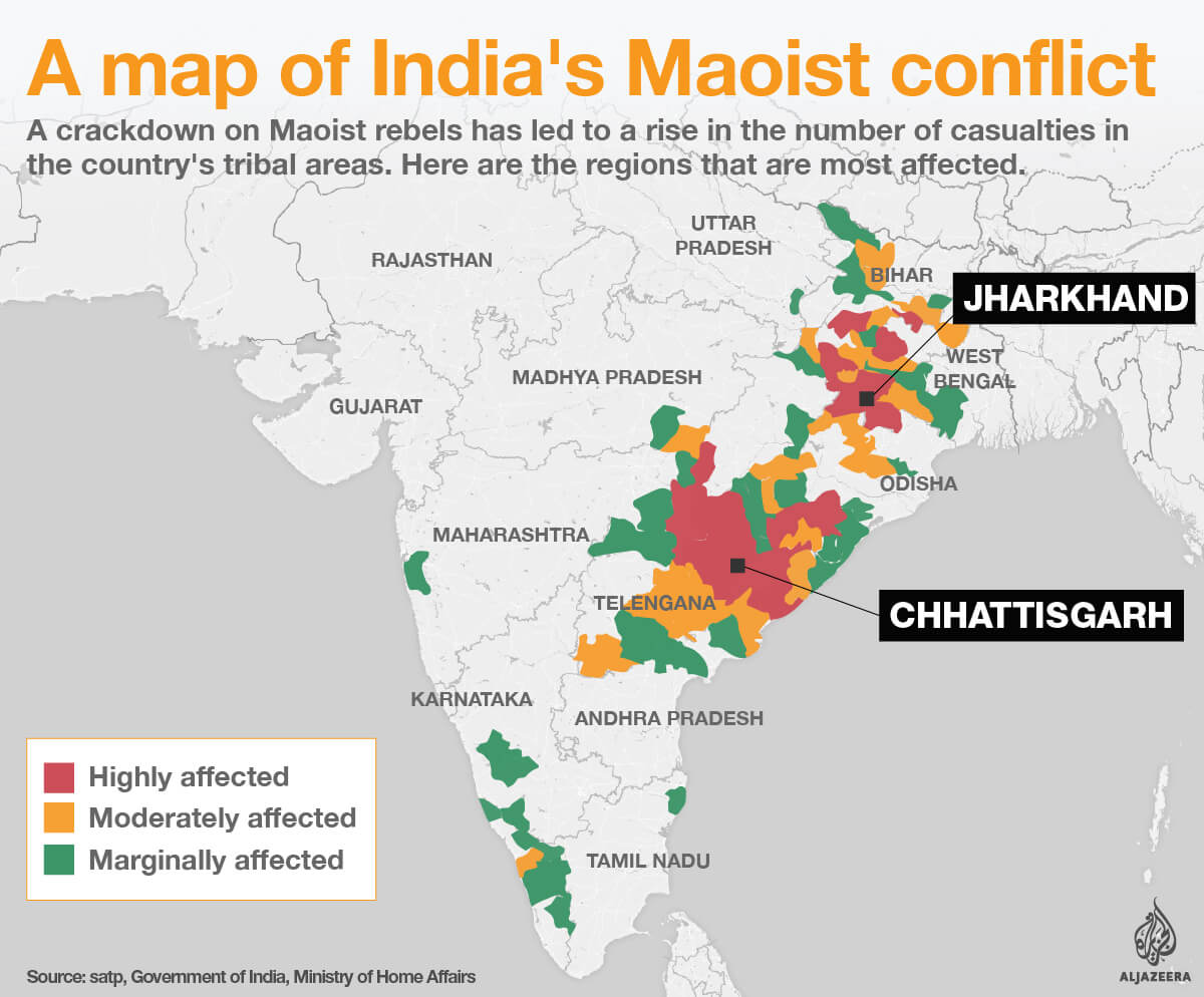 According to the data from the Ministry of Home Affairs, the&nbsp;number&nbsp;of&nbsp;Maoist&nbsp;incidents ranges from&nbsp;1,533&nbsp;in&nbsp;2004&nbsp;to&nbsp;509&nbsp;in&nbsp;2021. The fatality has varied from&nbsp;566&nbsp;to&nbsp;147&nbsp;during the same period.