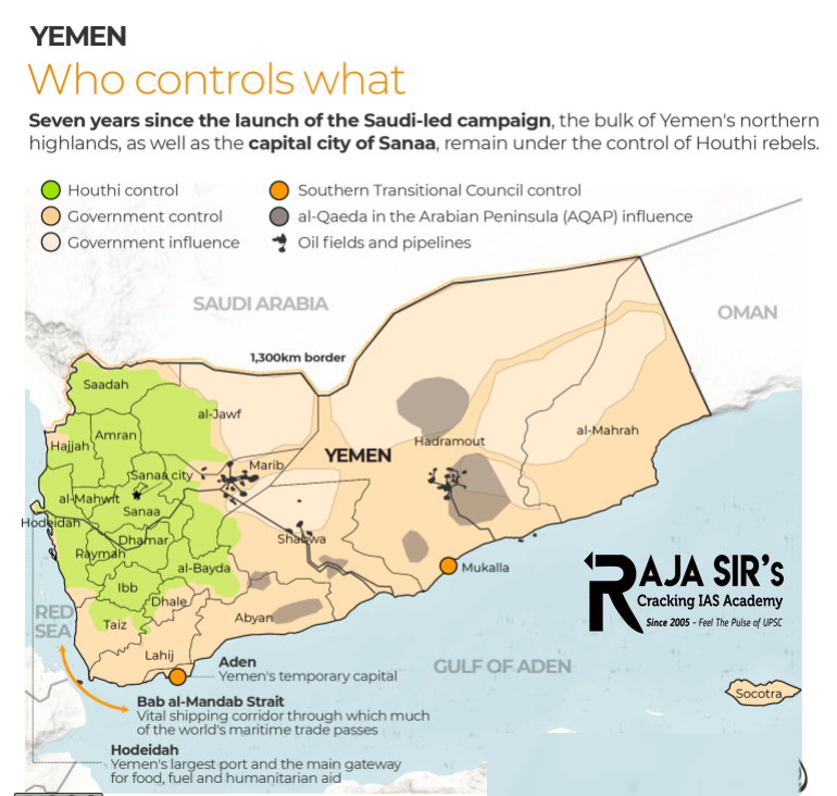 Houthis:&nbsp;The Houthi rebels, also known as Ansar Allah, are a Zaidi Shia group from northern Yemen. They&rsquo;ve been in conflict with the Yemeni government since 2004. They took control of the Yemeni capital, Sanaa, in 2014.&nbsp;