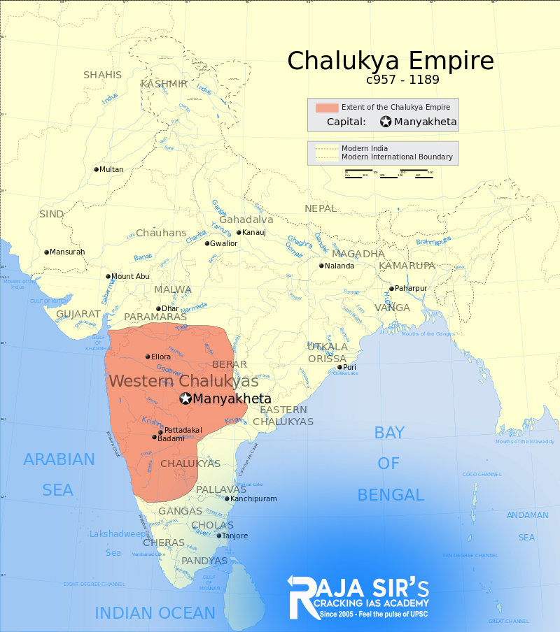 The Chalukyas ruled parts of&nbsp;Southern and Central India&nbsp;